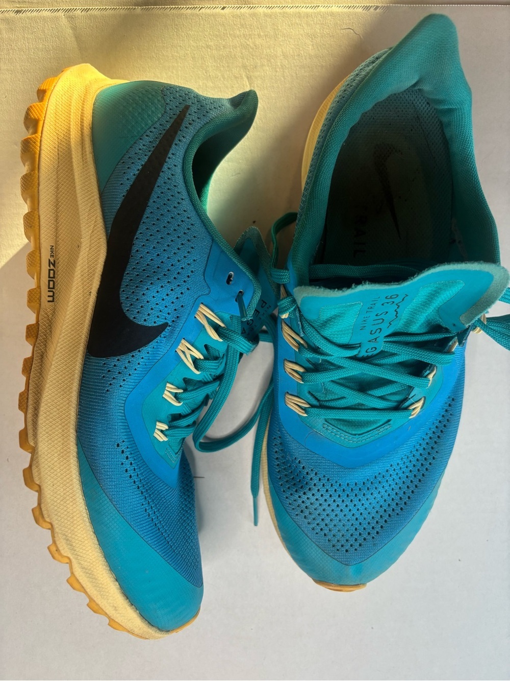 Nike Womens Air Zoom Pegasus 36 Trail running shoes in Light Current Blue 10